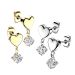 Sydän Korvakorut Teräs Prong Set CZ Dangle.