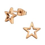 Tähti Korvakorut Rosegold Open Star.