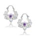 Teräksiset Lotuskukka Amethyst-korvarenkaat.