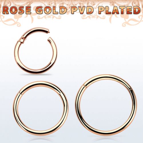 Septum Rengas Rosegold Hinged Segment Ring 1,6 mm