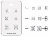 Teräs Korvakorut Clear Square Prong Set Cubic Zirconia Korvakorupaketti 3 Paria.
