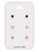 Teräs Korvakorut Cubic Zirconia 3 mm Korvakorupaketti 3 Paria.