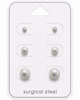 Teräs Korvakorut Frosted Steel Korvakorupaketti 3 Paria.