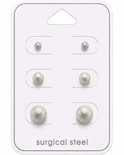 Teräs Korvakorut Frosted Steel Korvakorupaketti 3 Paria.