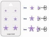 Teräs Korvakorut Lila Prong Set Star Cubic Zirconia Korvakorupaketti 3 Paria.