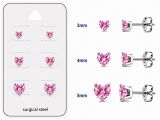 Teräs Korvakorut Pink Prong Set Heart Cubic Zirconia Korvakorupaketti 3 Paria.