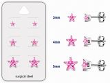 Teräs Korvakorut Pink Prong Set Star Cubic Zirconia Korvakorupaketti 3 Paria.