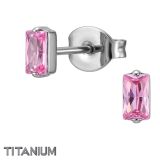 Titaani Korvakorut Baguette Cubic Zirconia.