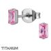 Titaani Korvakorut Baguette Cubic Zirconia.
