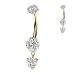 Titaani Napakoru Internally Threaded Prong Set CZ With Heart. Väri: kulta.