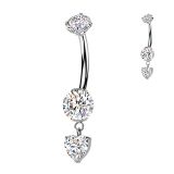 Titaani Napakoru Internally Threaded Prong Set CZ With Heart.