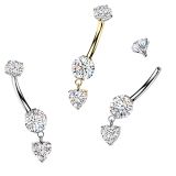 Titaani Napakoru Internally Threaded Prong Set CZ With Heart.
