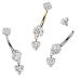 Titaani Napakoru Internally Threaded Prong Set CZ With Heart.