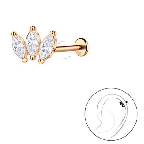 Titaani Rustokoru Silver Geometric Rosegold.