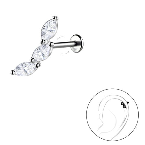 Titaani Rustokoru Silver Oval Cubic Zirconia.