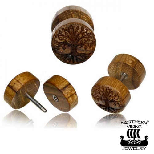 Northern Viking Jewelry®-Korvakorut "Teak Wood Tree Of Life"