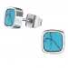 Teräskorvakorut "Square Turquoise"