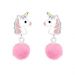 Hopeiset Lasten Korvakorut "Pink Unicorn With Pom Pom"