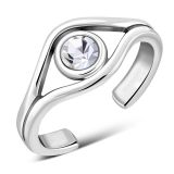 Varvassormus Hopea Säädettävä Clear Cubic Zirconia Evil Eye.