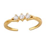 Varvassormus Hopea Säädettävä Gold Sparkling Cubic Zirconia.