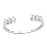 Varvassormus Hopea Säädettävä Silver Cubic Zirconia.