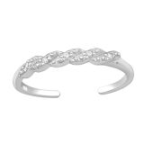 Varvassormus Hopea Säädettävä Twisted Cubic Zirconia.