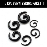 Venytyskoru "5 kpl Spiral Musta"